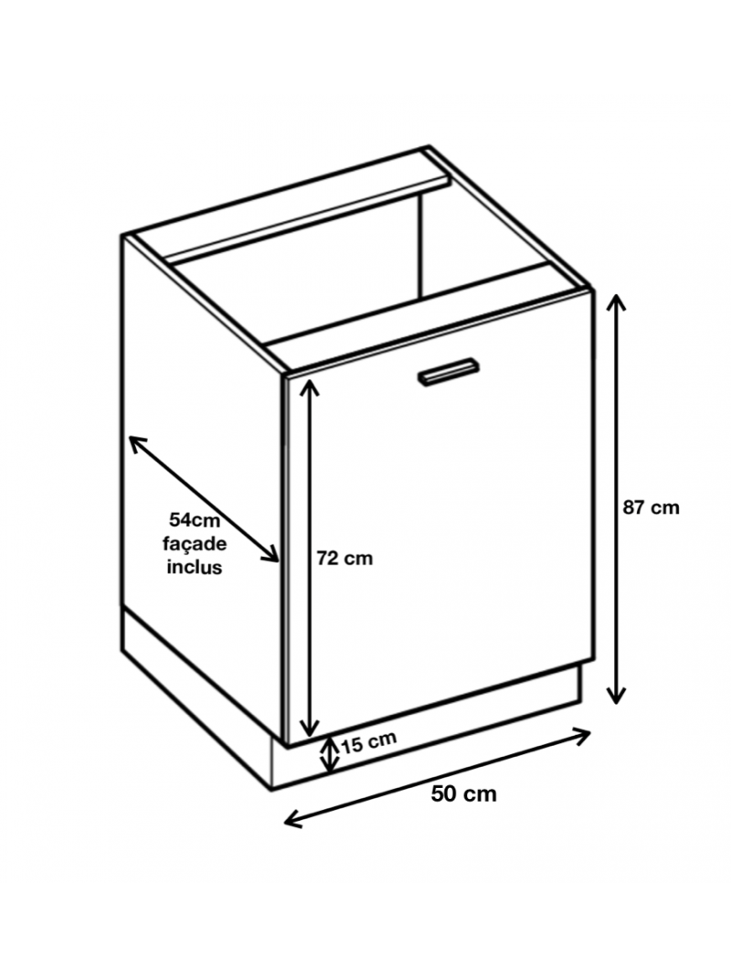 Meuble Bas Cuisine Lovia Blanc Mat Porte L Cm Cuisineandcie