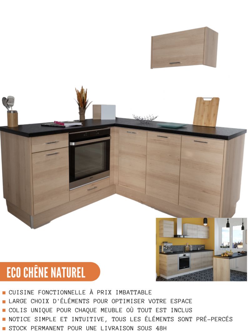 Meuble Bas De Cuisine Cm Portes Eco Ch Ne Cuisineandcie