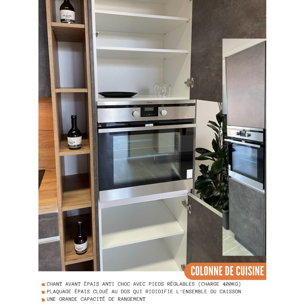 Colonne Cuisine Micro Onde Et Four Encastrable Bellissi Beton Ardoise 2