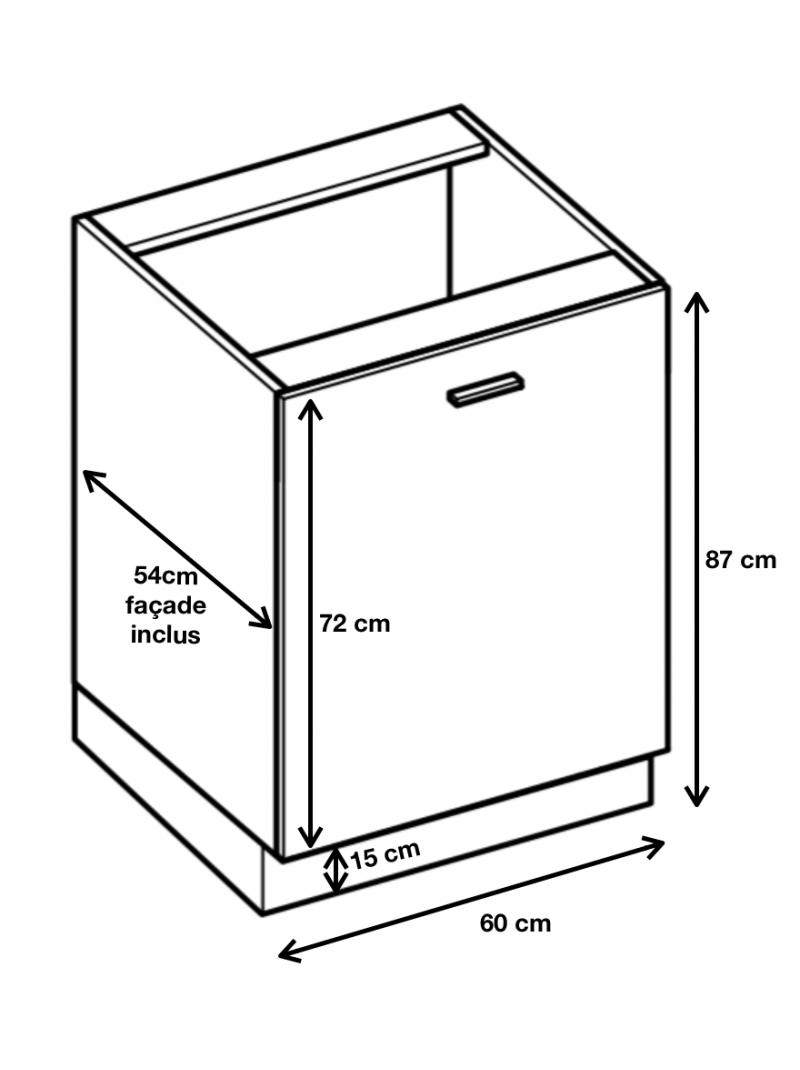 Meuble Bas Cuisine Bellissi Beton Porte L Cm Cuisineandcie