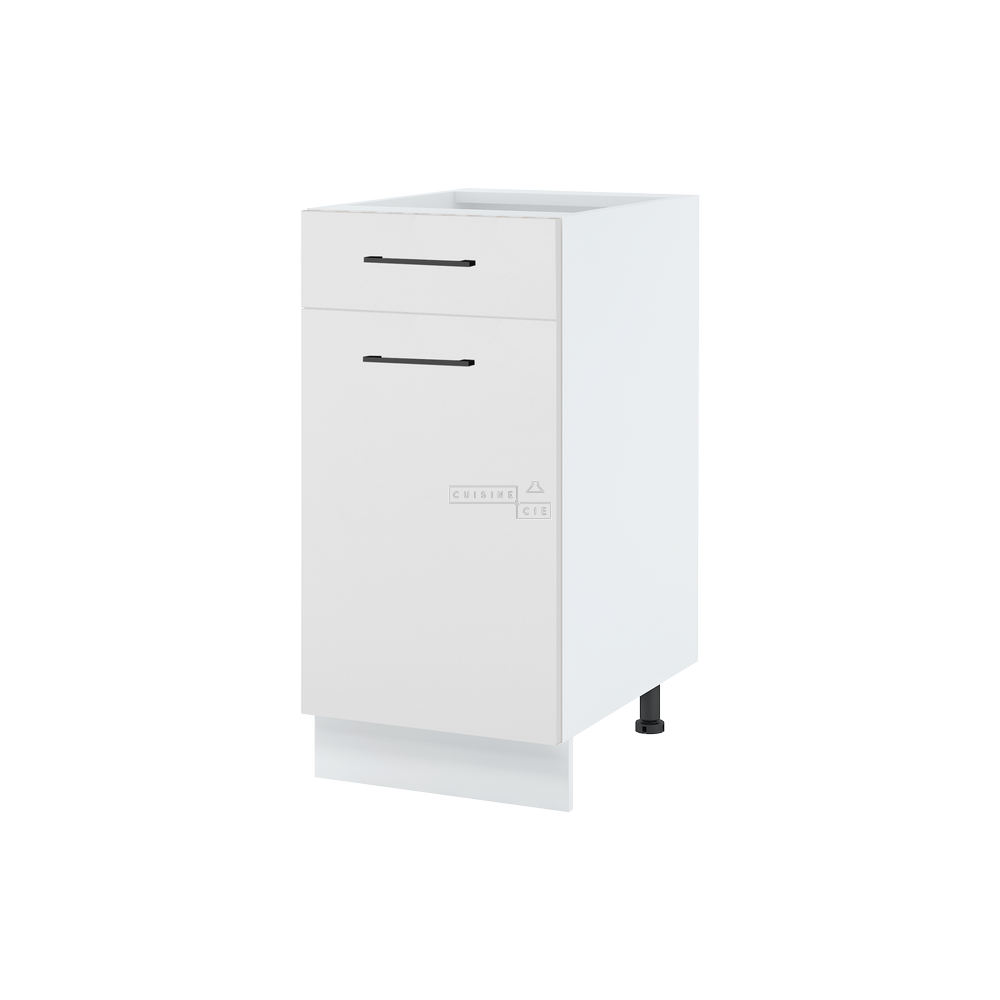 Meuble bas de cuisine Lovia Blanc Mat - 1 porte + 1 tiroir, L 40 cm