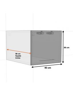 Meuble haut grande profondeur de cuisine Bellissi Chene 1 porte relevable L 40 cm