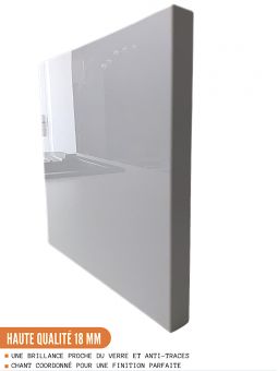 Meuble haut de cuisine Eco Blanc Brillant 2 portes vitrées L 80 cm