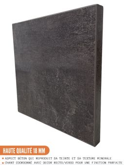 Meuble d'angle bas Bellissi Beton Ardoise 1 porte L 110 cm