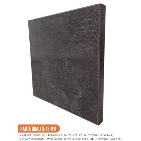 Meuble d'angle bas Bellissi Beton Ardoise 1 porte L 110 cm