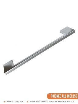 Meuble d'angle bas Bellissi Beton Ardoise 1 porte L 110 cm