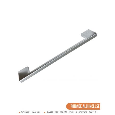 Meuble d'angle bas Bellissi Beton Ardoise 1 porte L 110 cm