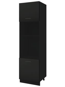 Colonne de cuisine pour micro-onde et four encastrable Lovia Noir Mat 2 portes L 60 cm