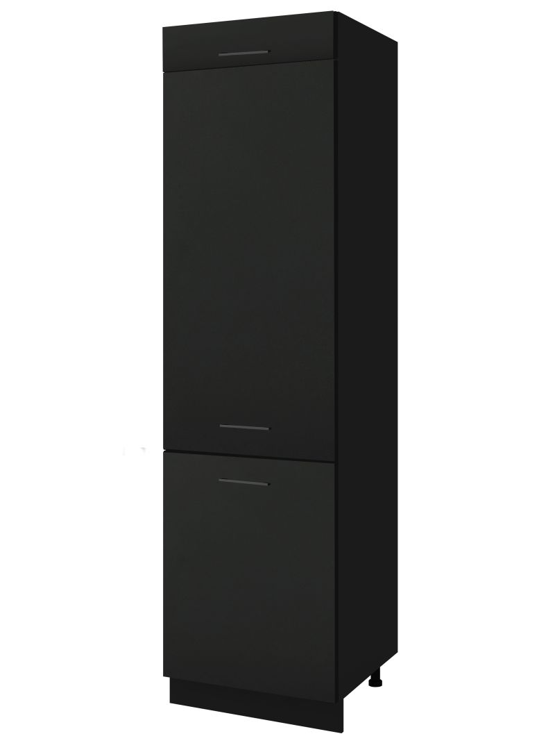 Colonne de cuisine pour réfrigérateur encastrable Lovia Noir Mat 3 portes L 60 cm