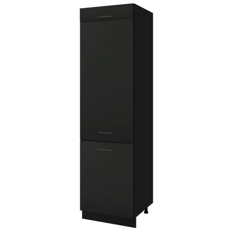Colonne de cuisine pour réfrigérateur encastrable Lovia Noir Mat 3 portes L 60 cm