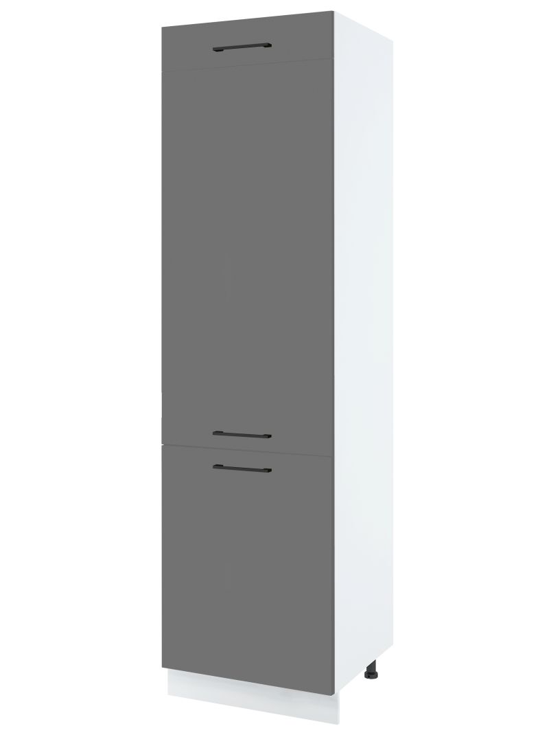 Colonne de cuisine pour réfrigérateur encastrable Lovia Gris Mat 3 portes L  60 cm