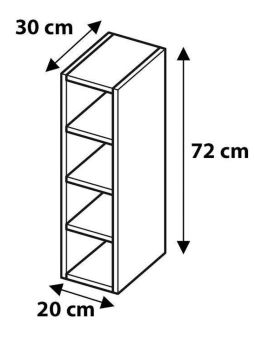 Meuble haut de cuisine Lovia Blanc Mat - étagère ouverte, L 20 cm