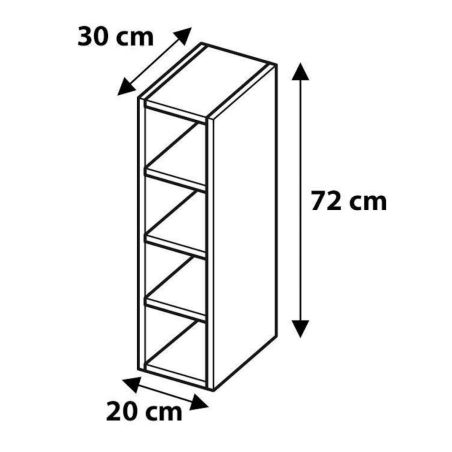 Meuble haut de cuisine Lovia Blanc Mat - étagère ouverte, L 20 cm