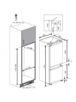 Réfrigérateur combiné intégrable 262 L Blanc