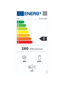 Réfrigérateur combiné intégrable 262 L Blanc