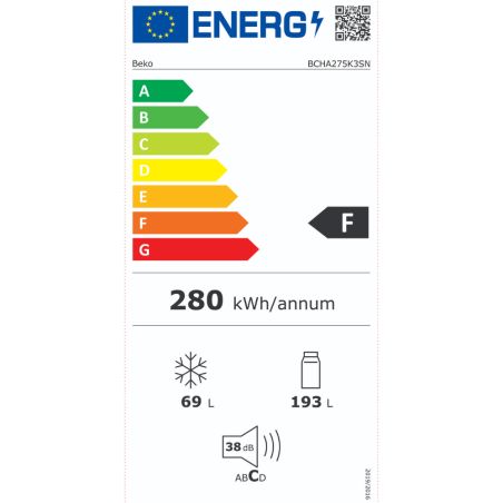 Réfrigérateur combiné intégrable 262 L Blanc