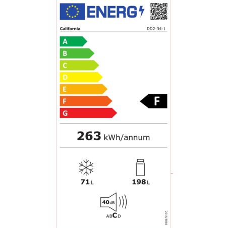 Réfrigérateur combiné 273 L Blanc - CALIFORNIA