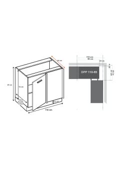 Meuble d'angle bas Bellissi Blanc 1 porte L 110 cm