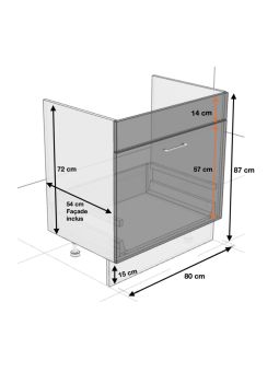 Meuble sous-évier Bellissi Blanc 1 porte coulissante L 80 cm