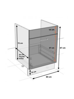 Meuble sous-évier Bellissi Blanc 1 porte coulissante L 60 cm