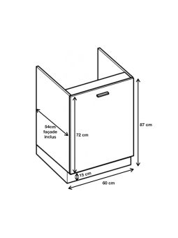 Meuble sous-évier Bellissi Blanc 1 porte L 60 cm