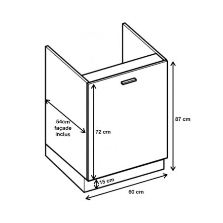 Meuble sous-évier Bellissi Blanc 1 porte L 60 cm