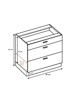 Casserolier Bellissi Blanc Brillant L 90 cm