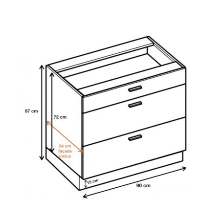 Casserolier Bellissi Blanc Brillant L 90 cm