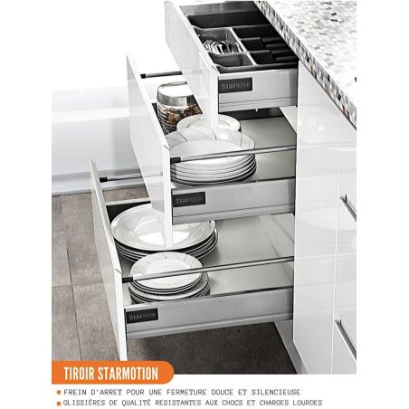 Casserolier Bellissi Blanc Brillant L 90 cm