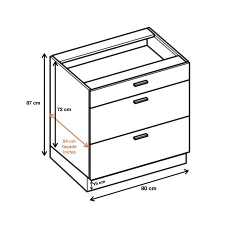 Casserolier Bellissi Blanc L 80 cm