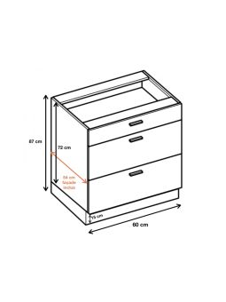 Casserolier Bellissi Blanc L 60 cm