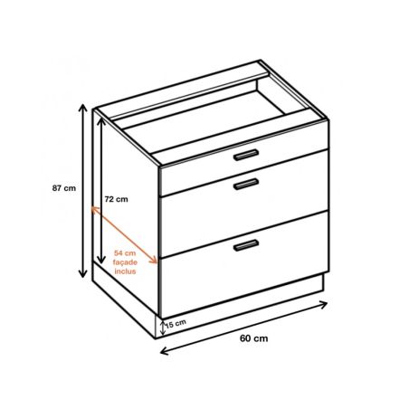 Casserolier Bellissi Blanc L 60 cm