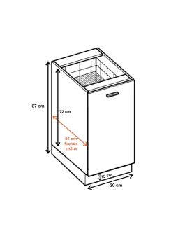 Meuble range épice Bellissi Blanc L 30 cm