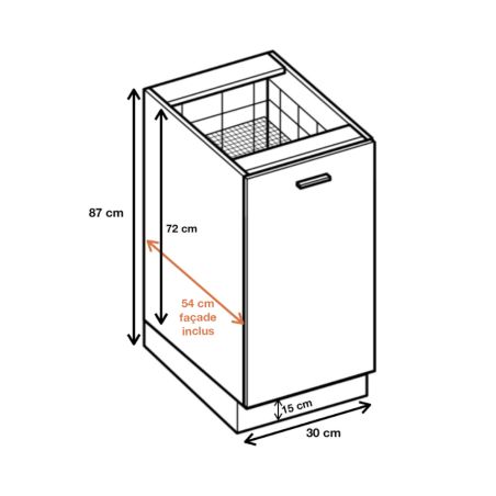 Meuble range épice Bellissi Blanc L 30 cm