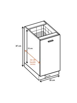 Meuble range épice Bellissi Blanc L 20 cm