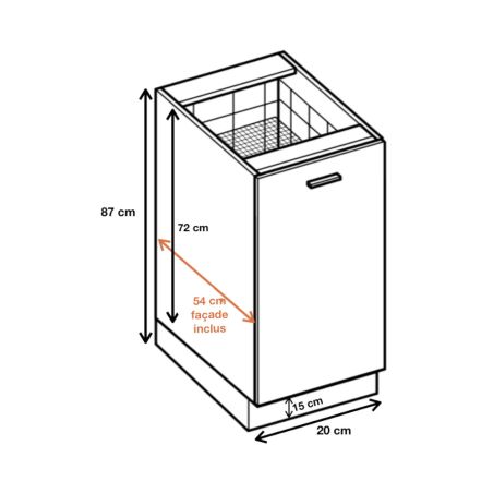 Meuble range épice Bellissi Blanc L 20 cm