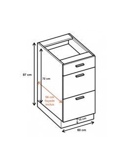 Casserolier îlot de cuisine Bellissi Blanc L 60 cm