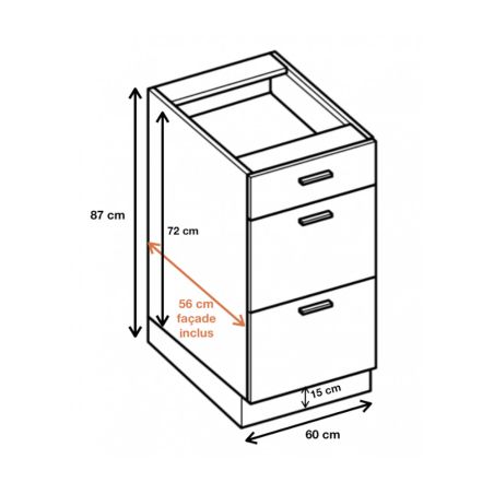 Casserolier îlot de cuisine Bellissi Blanc L 60 cm