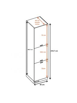 Colonne de cuisine Bellissi Blanc 3 portes L 40 cm