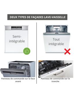 Façade pour lave-vaisselle semi intégrable Bellissi Blanc L 45 cm