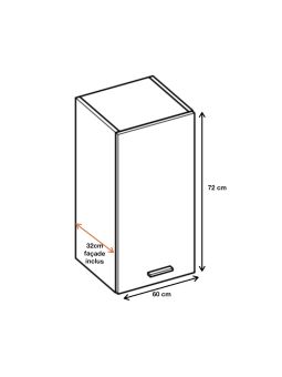 Meuble haut de cuisine Bellissi Blanc 1 porte L 60 cm