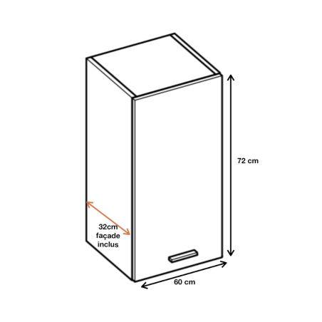 Meuble haut de cuisine Bellissi Blanc 1 porte L 60 cm