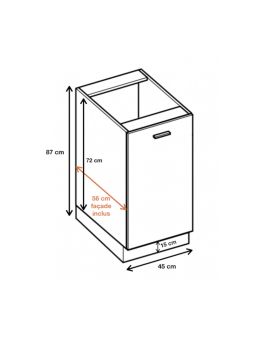 Meuble îlot de cuisine Bellissi Blanc 1 porte L 45 cm