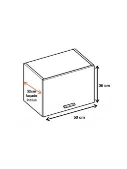 Meuble haut SLIM de cuisine Bellissi Blanc 1 porte relevable L 50 cm