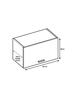 Meuble haut SLIM de cuisine Bellissi Blanc 1 porte relevable L 60 cm