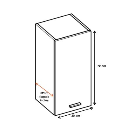 Meuble haut de cuisine Bellissi Blanc 1 porte L 30 cm