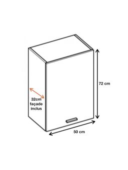 Meuble haut de cuisine Bellissi Blanc 1 porte L 50 cm