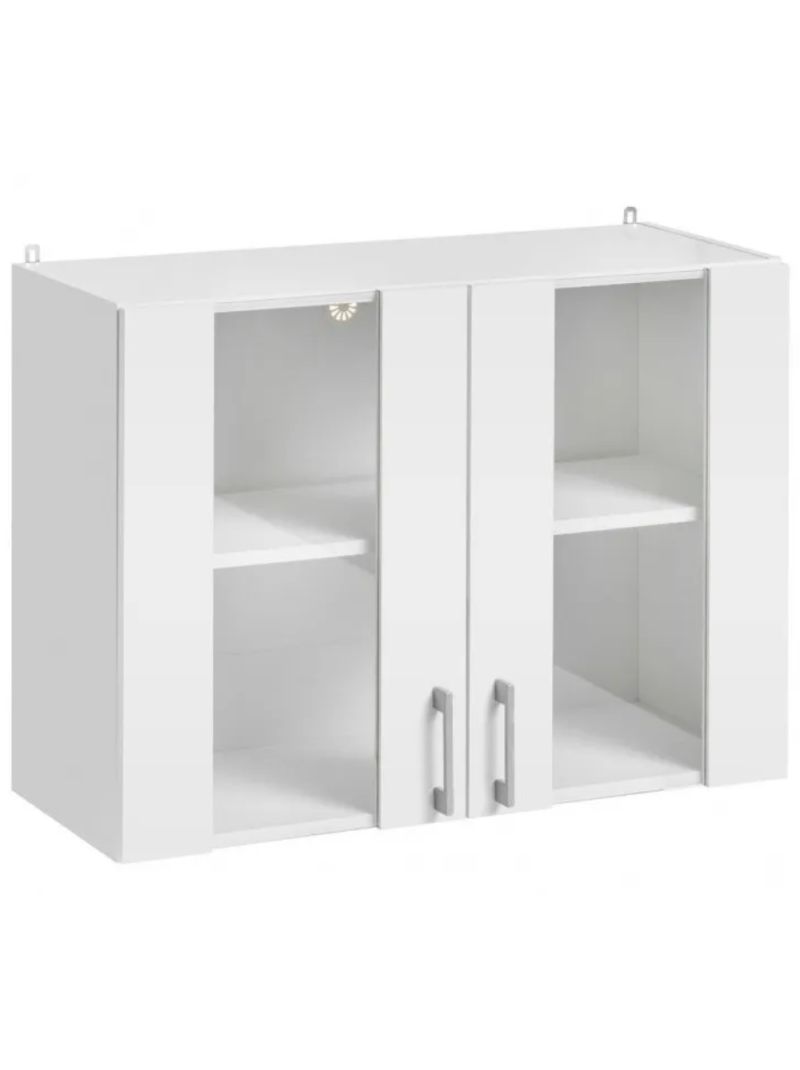 Meuble haut de cuisine Eco Blanc 2 portes vitrées L 80 cm