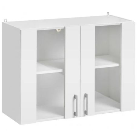 Meuble haut de cuisine Eco Blanc 2 portes vitrées L 80 cm