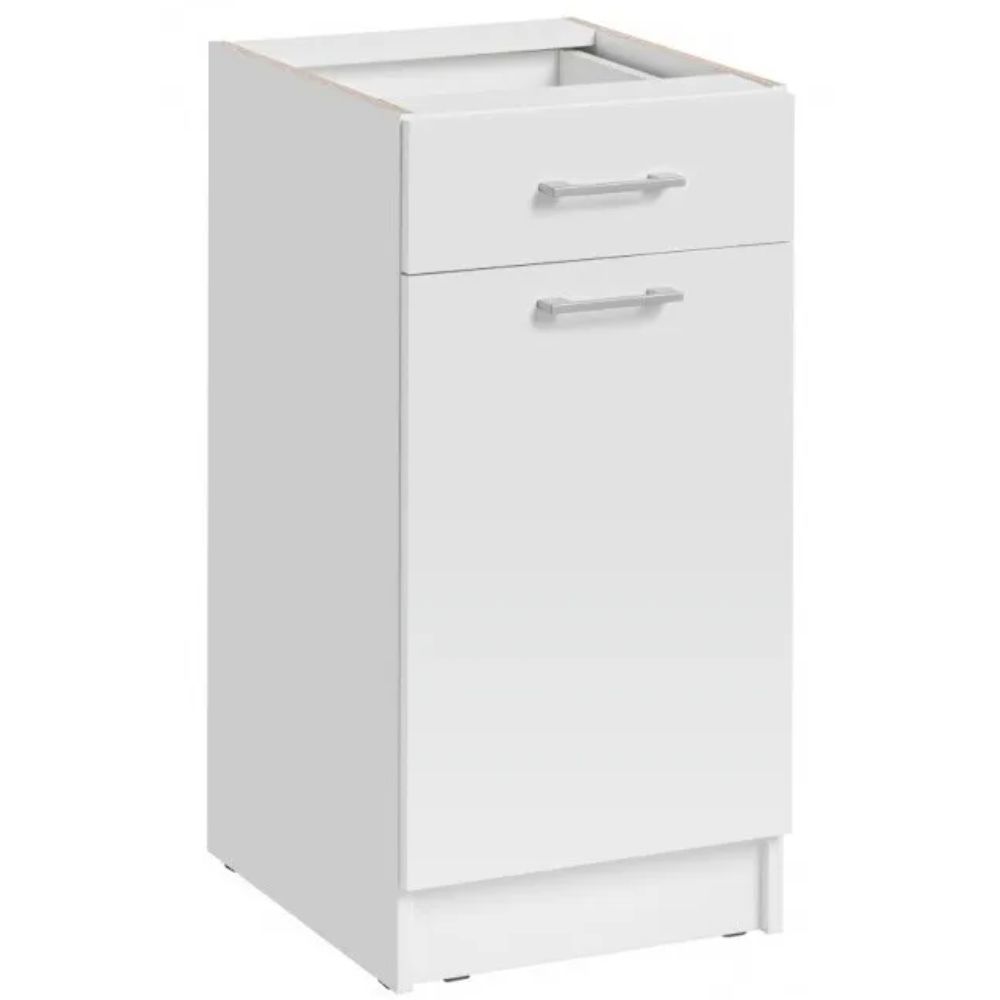 Meuble bas de cuisine Eco Blanc 1 porte 1 tiroir L 40 cm